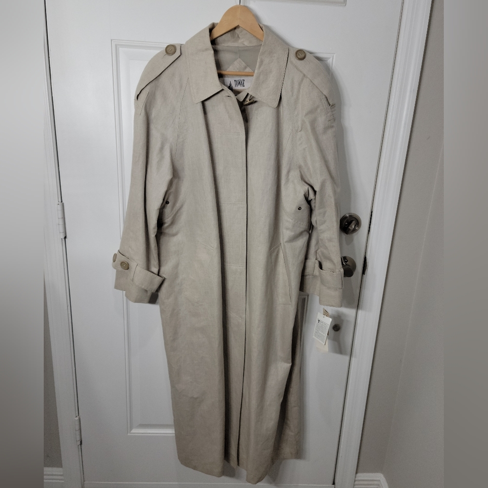 Towne for London Fog Vintage Linen Blend Trench Coat